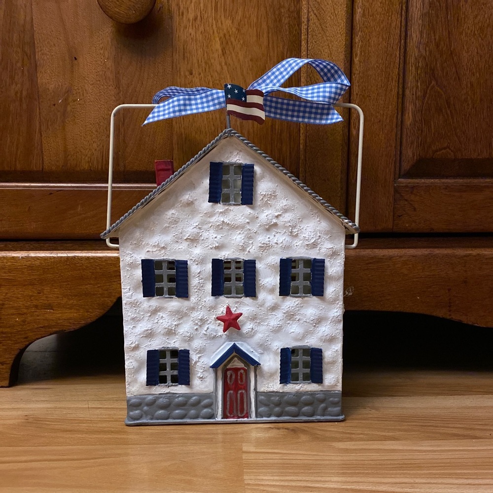 Folk Art Themed Tea Light Holder-Upcycled